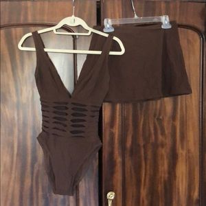 Karla Colleto One Piece and Swim Skirt Set